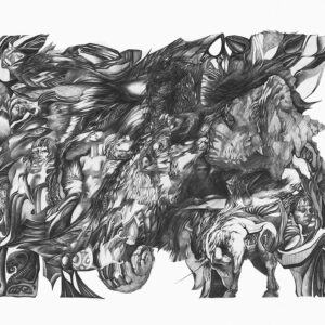 "Maiden and Unicorn", graphite pencil on paper, by Oleg Yurievich Lipchenko©