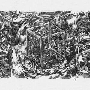 "MECHANISM OF THE GAME", pencil on paper
