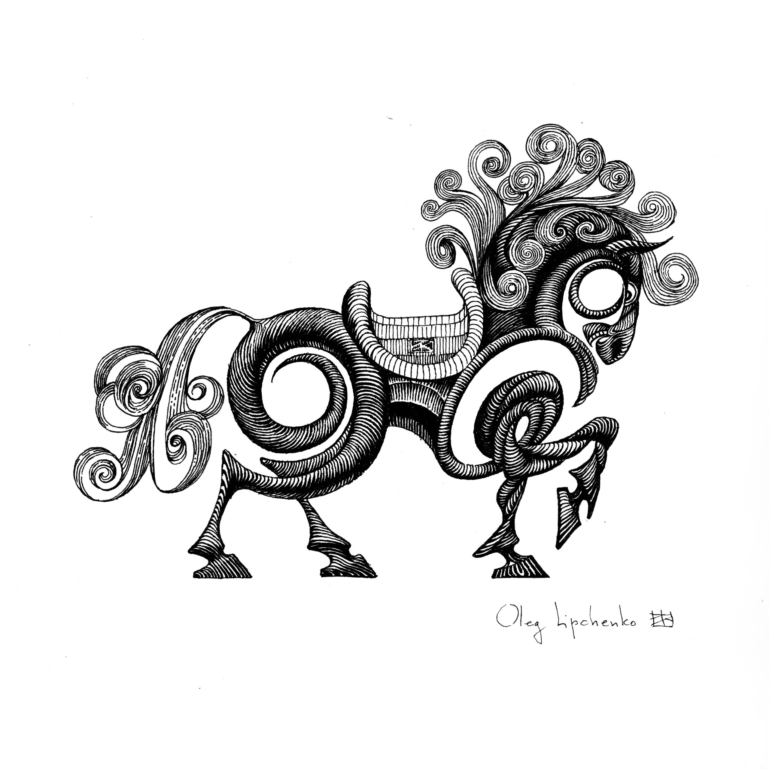 Curly Horse - Print