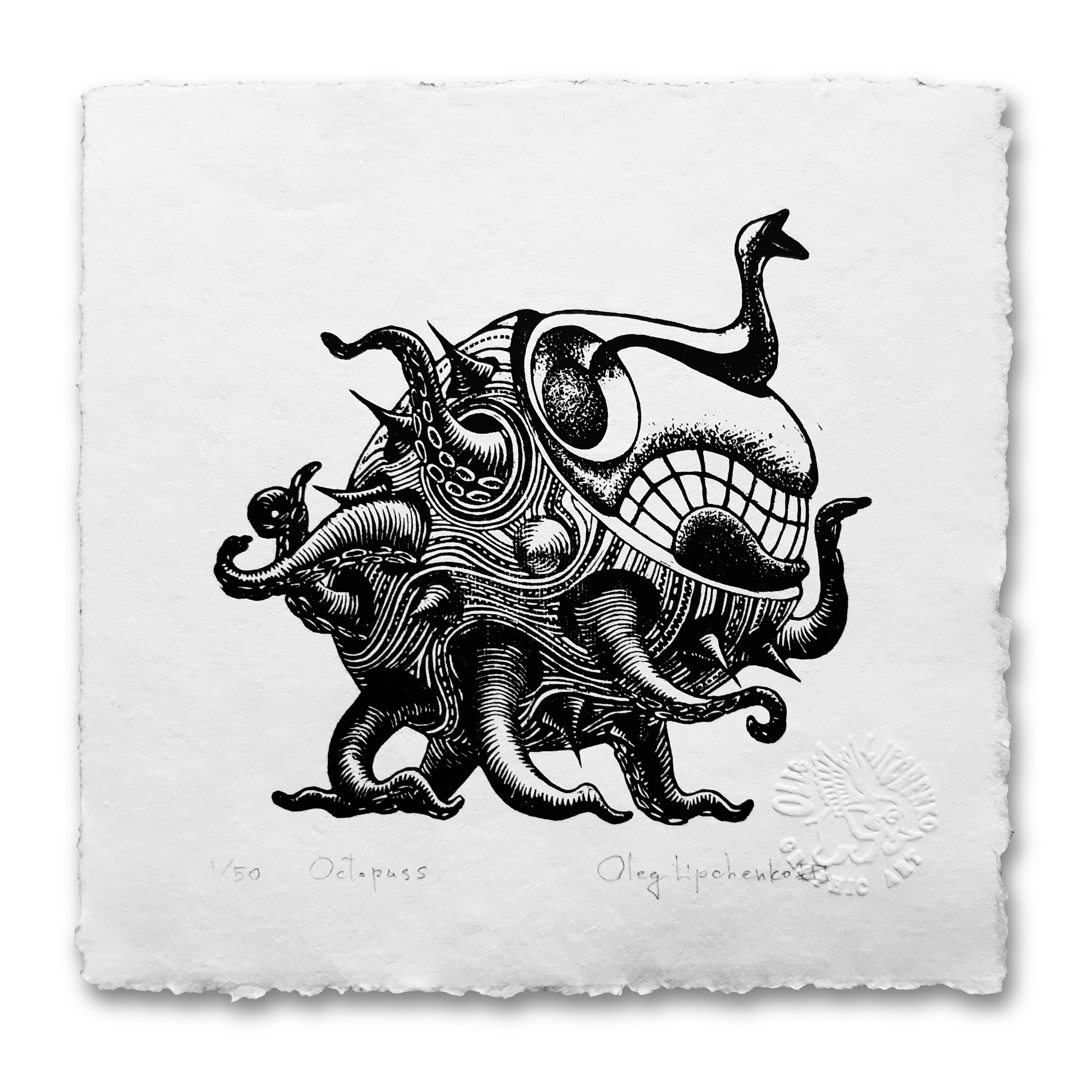 Octopuss-linocut